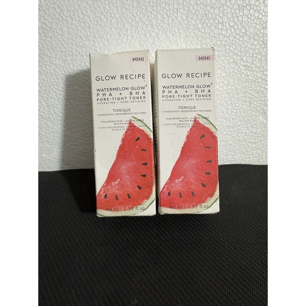 Glow Recipe Watermelon Glow PHA + BHA Pore-Tight Toner New In Box 40ml 1.35oz x2
